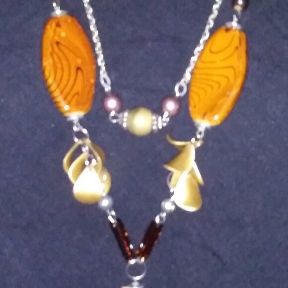 Costume Necklace Brown beads long boho - Picture 5 of 5